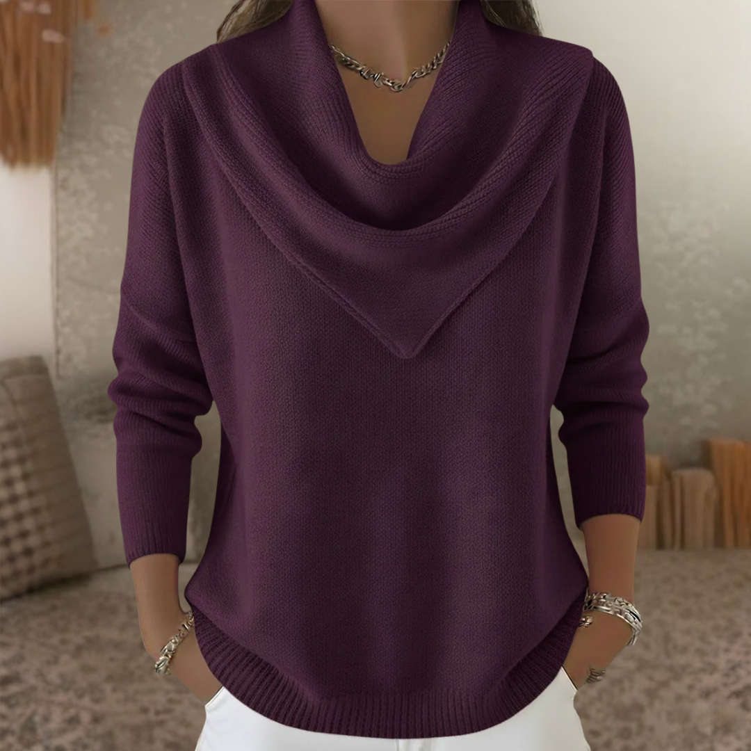 ANNA | Sweter Casual Retro z Kołnierzem Bandana