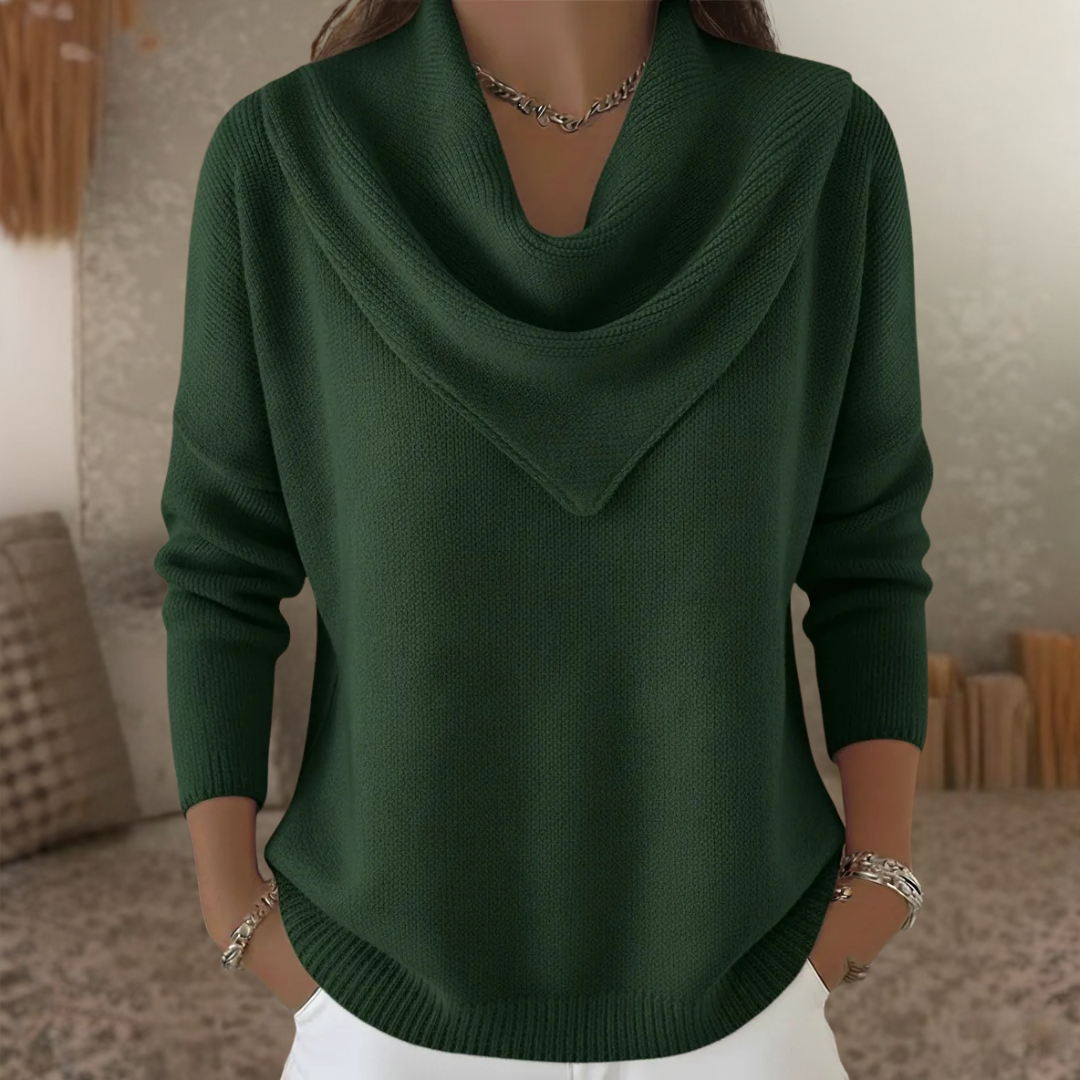 ANNA | Sweter Casual Retro z Kołnierzem Bandana