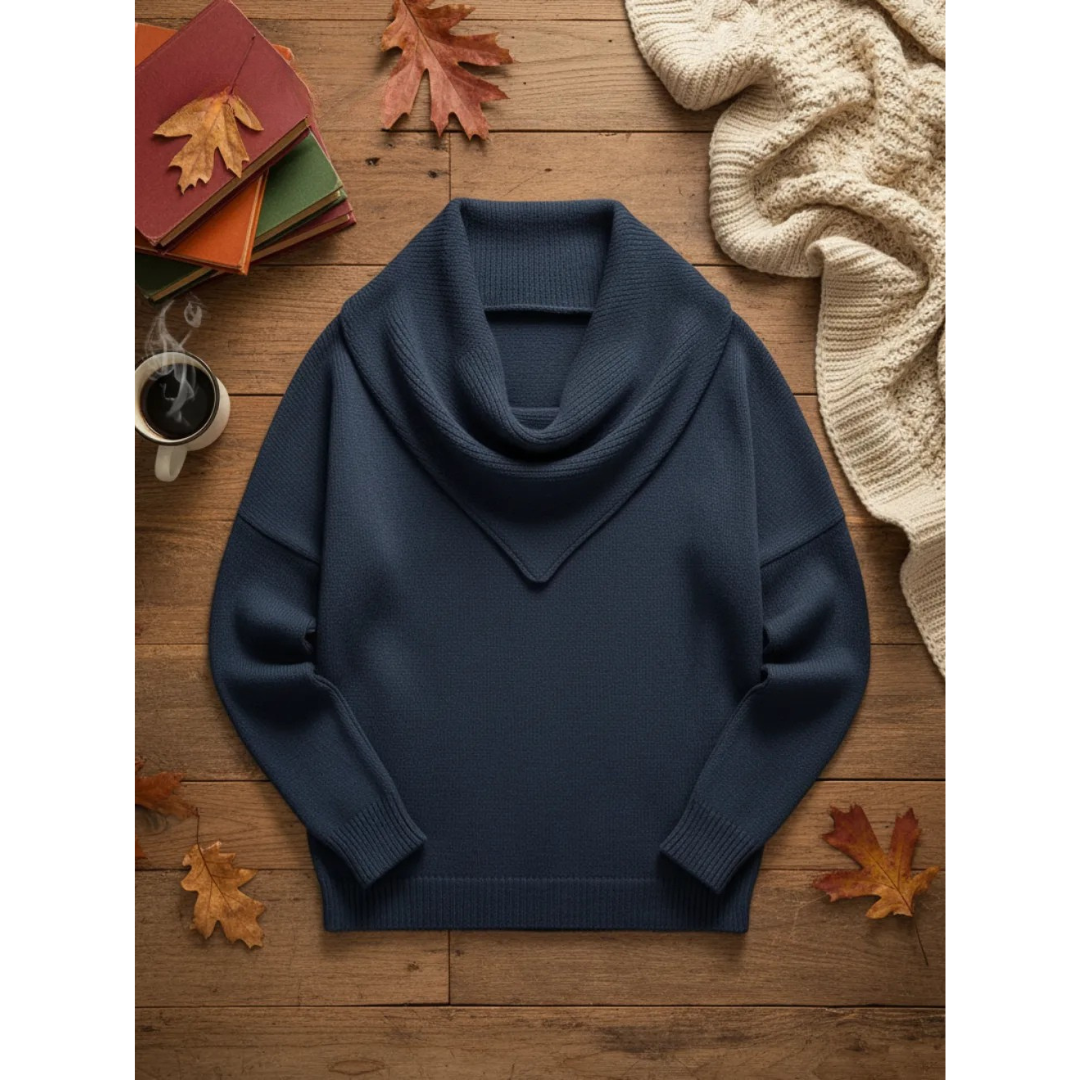 ANNA | Sweter Casual Retro z Kołnierzem Bandana