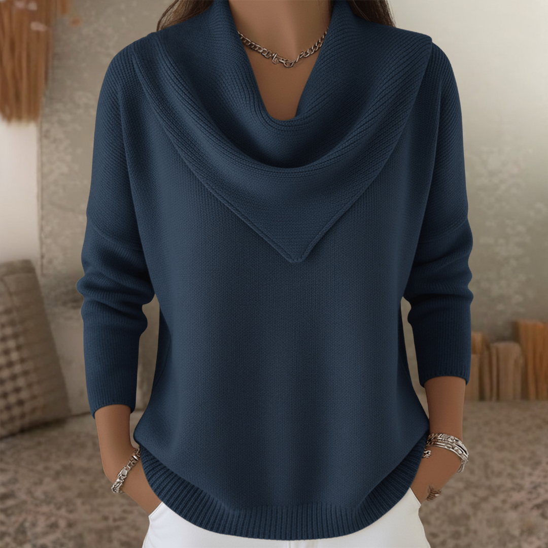 ANNA | Sweter Casual Retro z Kołnierzem Bandana