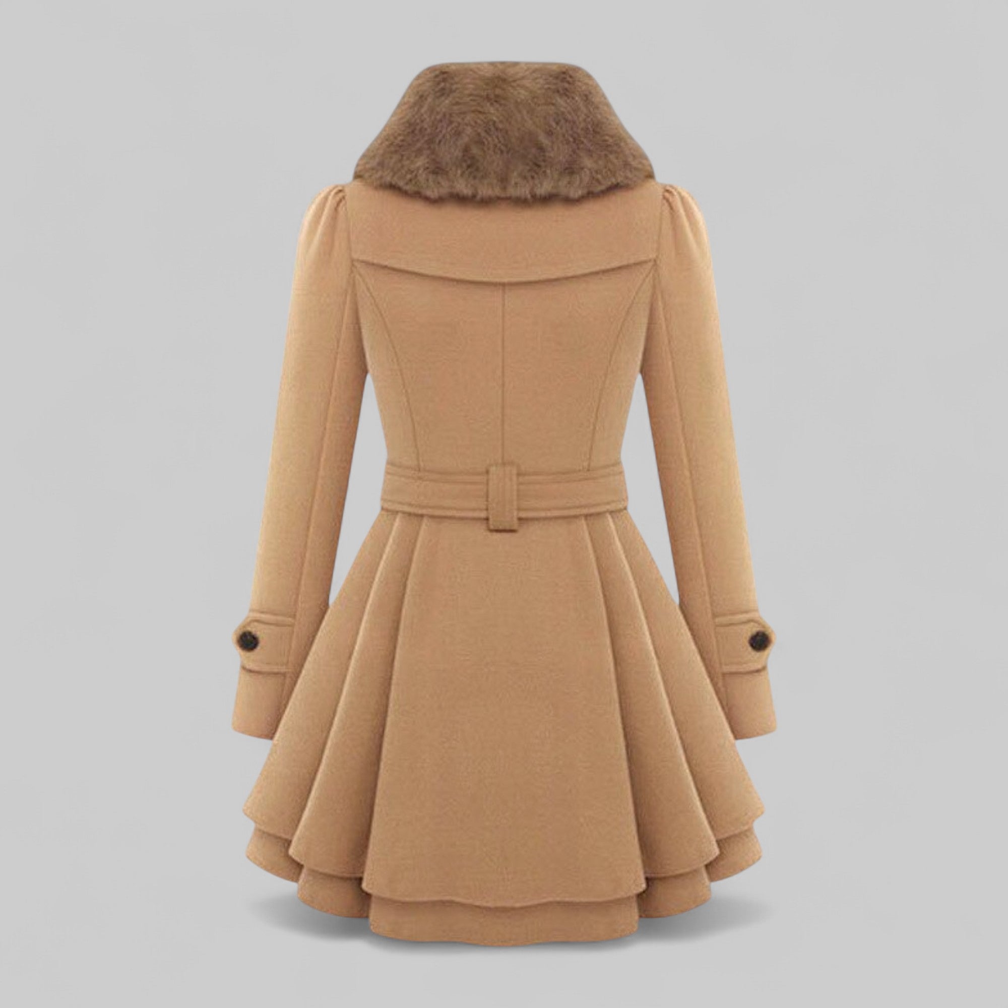 EMMA | Elegancki Płaszcz z Sztucznym Futrzanym Kołnierzem na Zimę