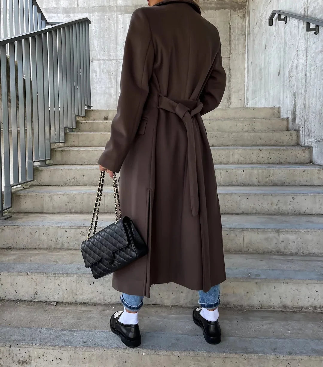 NATALIA | Klasyczny Płaszcz Trench z Kokardą