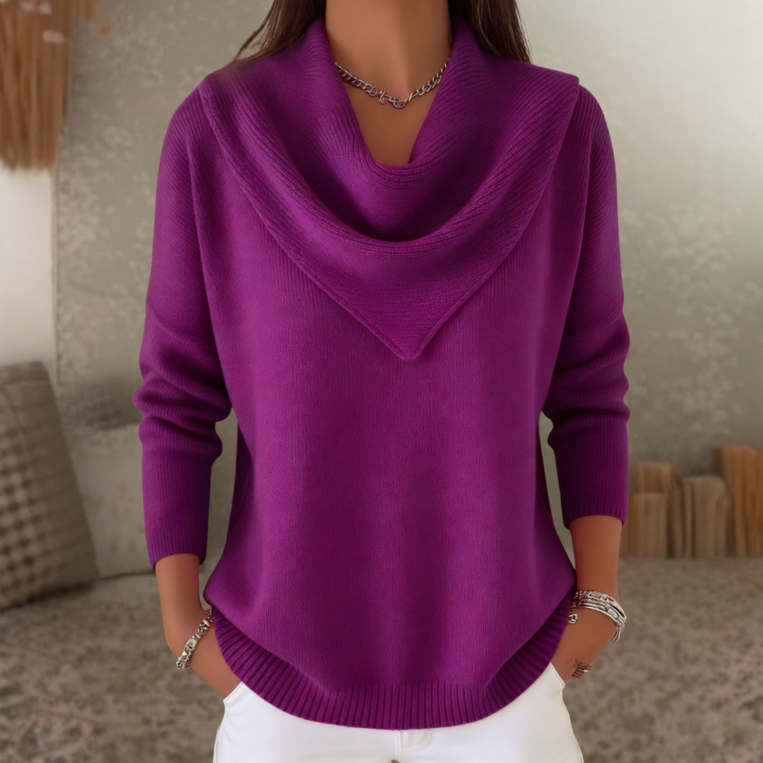 ANNA | Sweter Casual Retro z Kołnierzem Bandana