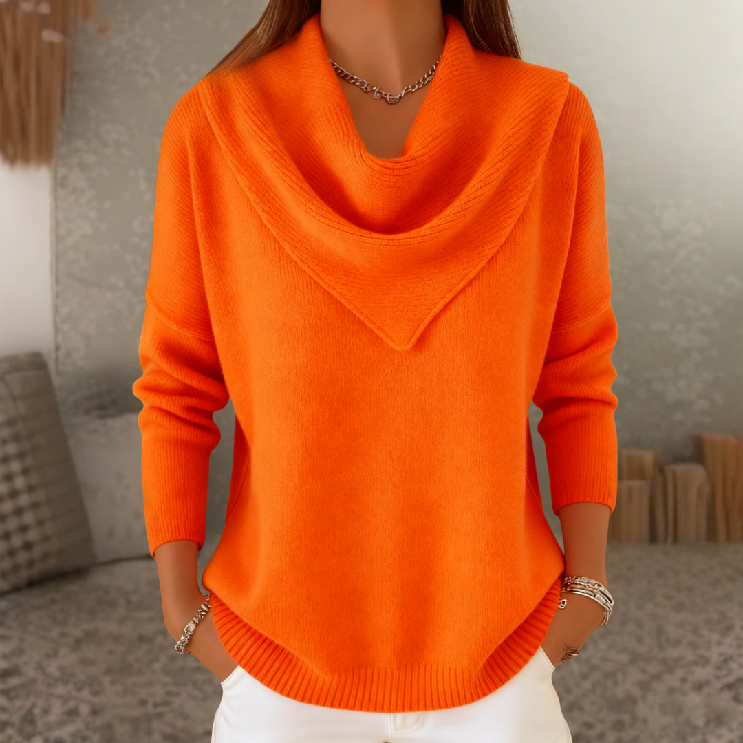 ANNA | Sweter Casual Retro z Kołnierzem Bandana