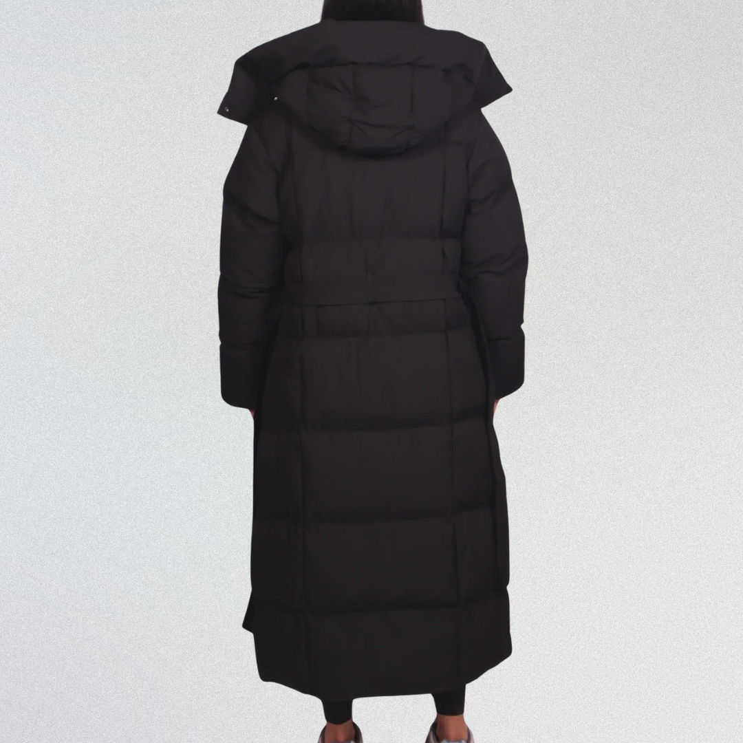 KARMEN | Długi Zasznurowany Płaszcz Puffer