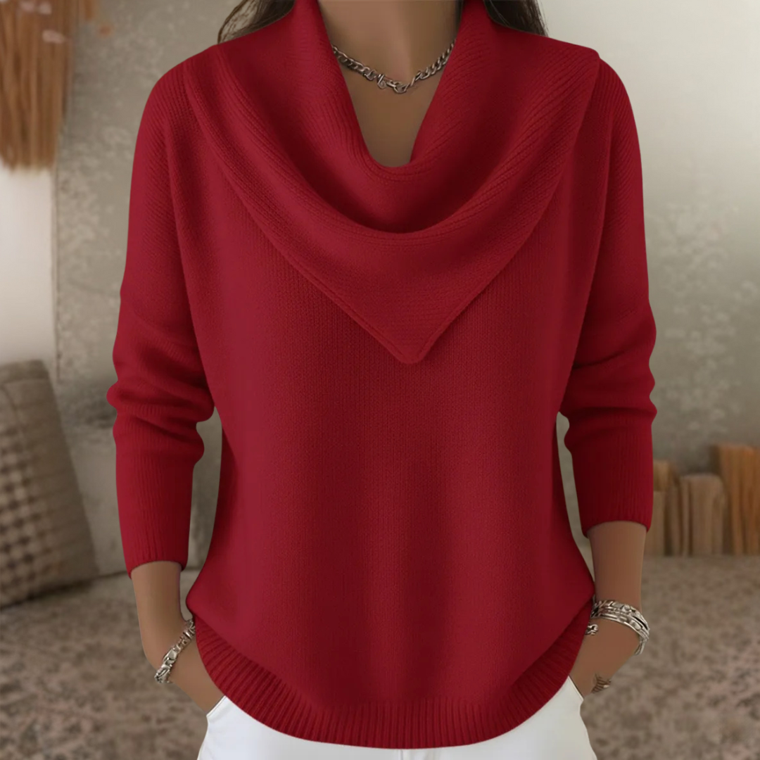 ANNA | Sweter Casual Retro z Kołnierzem Bandana