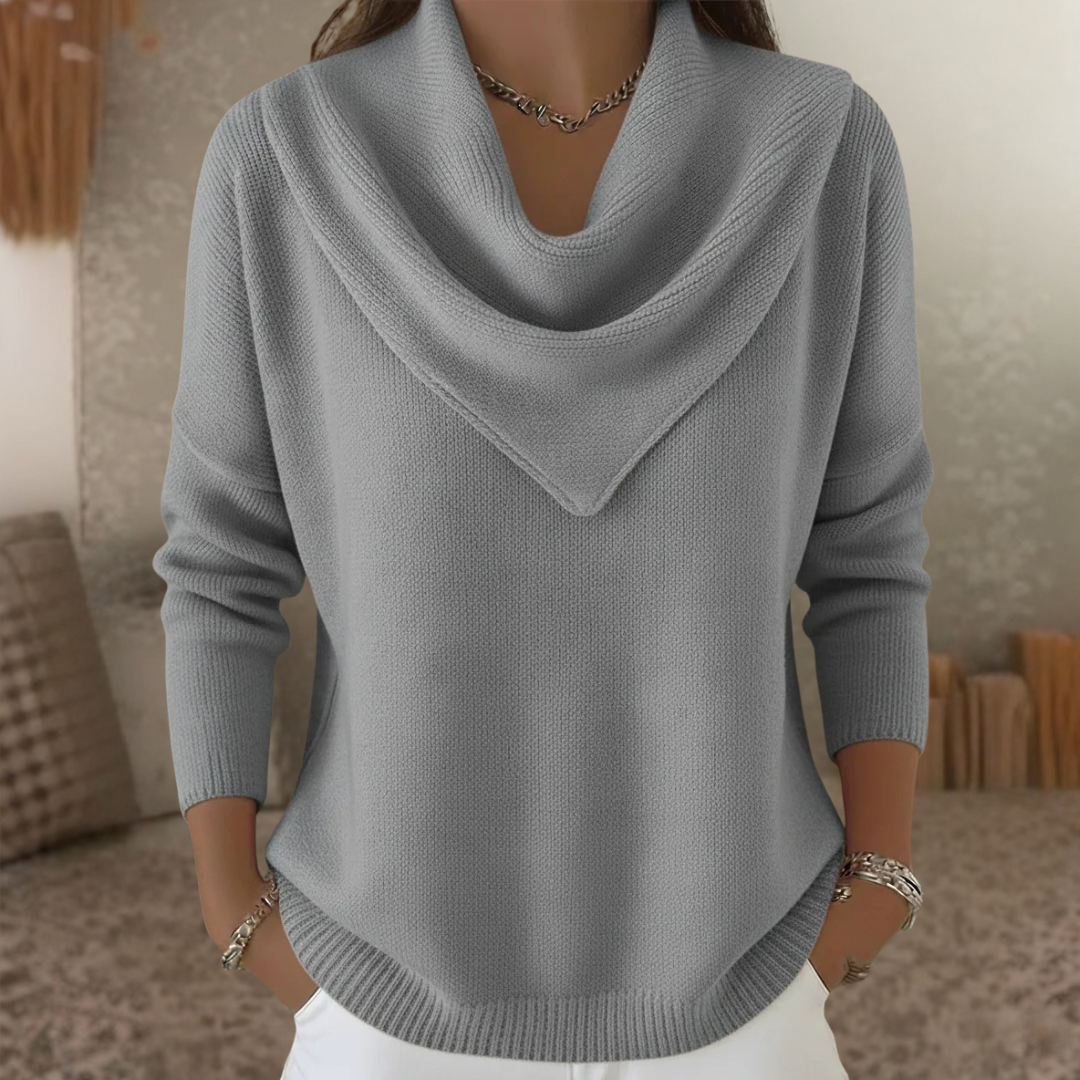 ANNA | Sweter Casual Retro z Kołnierzem Bandana