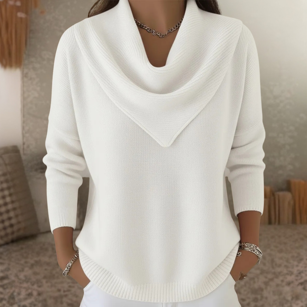 ANNA | Sweter Casual Retro z Kołnierzem Bandana