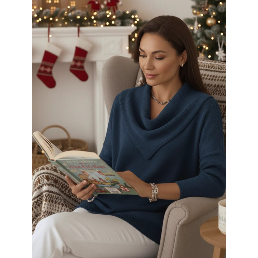 ANNA | Sweter Casual Retro z Kołnierzem Bandana