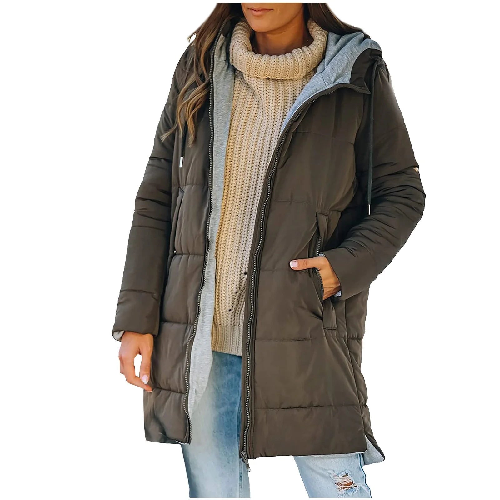 Klaudia | Casual Kurtka Puchowa z Kapturem